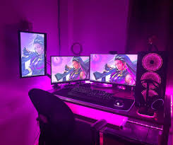 High-end PC gaming setup with a mechanical keyboard and high refresh rate monitor